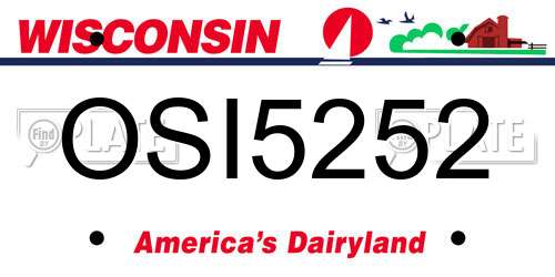 OSI5252 Wisconsin License Plate