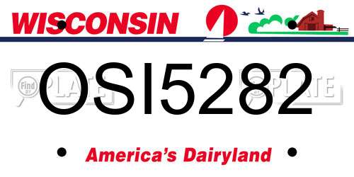 OSI5282 Wisconsin License Plate