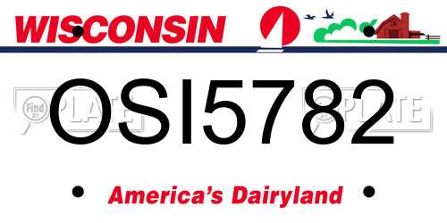 OSI5782 Wisconsin License Plate