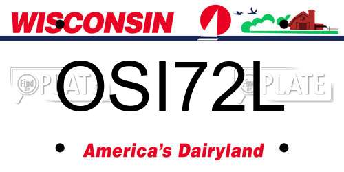 OSI72L Wisconsin License Plate