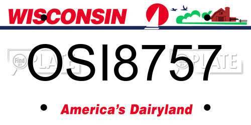 OSI8757 Wisconsin License Plate