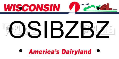 OSIBZBZ Wisconsin License Plate