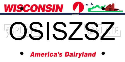 OSISZSZ Wisconsin License Plate
