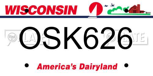 OSK626 Wisconsin License Plate