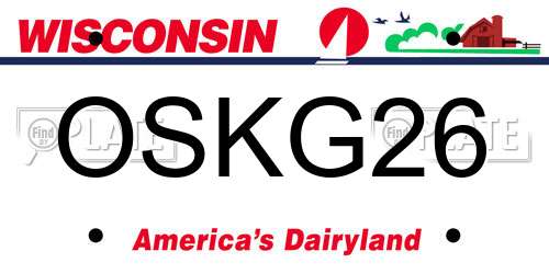 OSKG26 Wisconsin License Plate