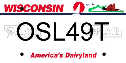 OSL49T Wisconsin License Plate