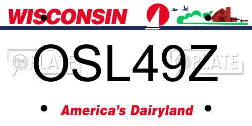 OSL49Z Wisconsin License Plate