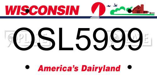 OSL5999 Wisconsin License Plate