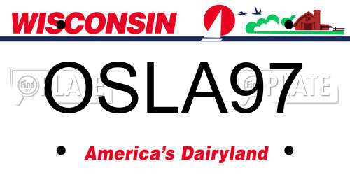 OSLA97 Wisconsin License Plate