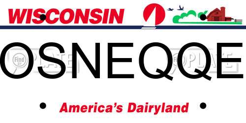 OSNEQQE Wisconsin License Plate