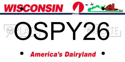 OSPY26 Wisconsin License Plate