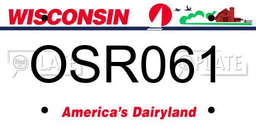 OSR061 Wisconsin License Plate