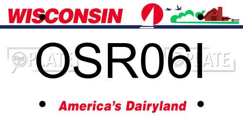 OSR06I Wisconsin License Plate