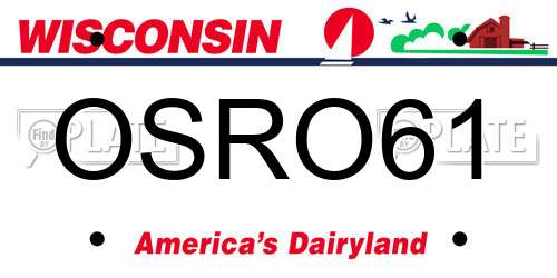 OSRO61 Wisconsin License Plate