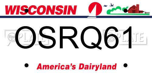 OSRQ61 Wisconsin License Plate