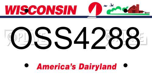 OSS4288 Wisconsin License Plate
