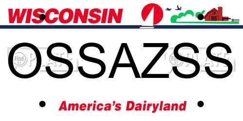 OSSAZSS Wisconsin License Plate