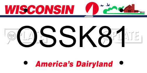 OSSK81 Wisconsin License Plate
