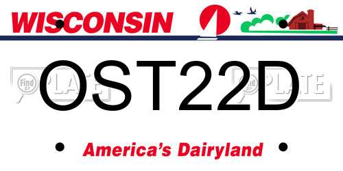 OST22D Wisconsin License Plate