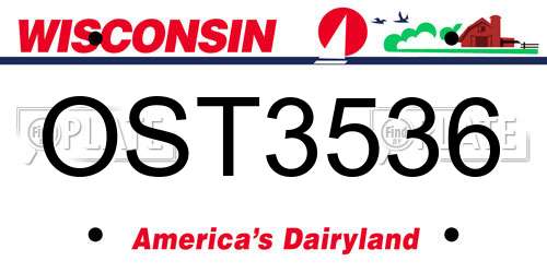 OST3536 Wisconsin License Plate