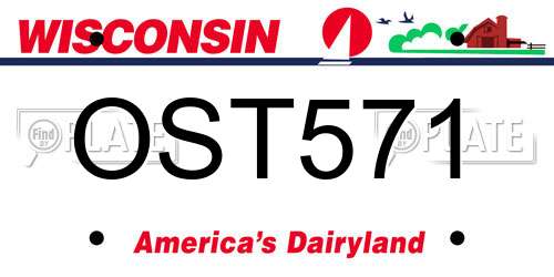 OST571 Wisconsin License Plate