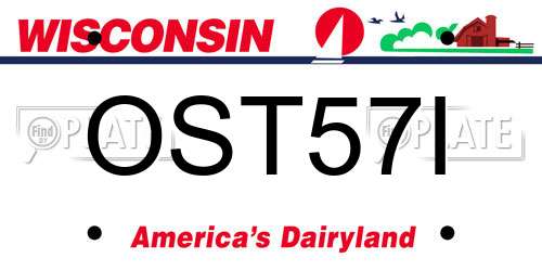 OST57I Wisconsin License Plate