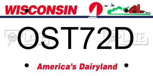 OST72D Wisconsin License Plate