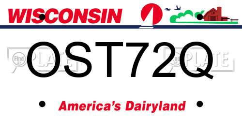 OST72Q Wisconsin License Plate