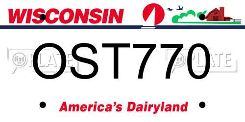 OST770 Wisconsin License Plate