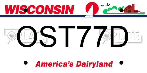OST77D Wisconsin License Plate