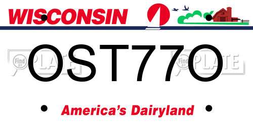 OST77O Wisconsin License Plate