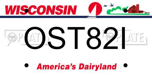 OST82I Wisconsin License Plate