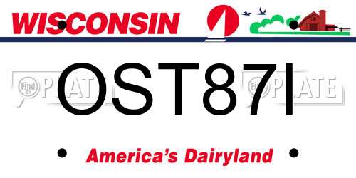 OST87I Wisconsin License Plate