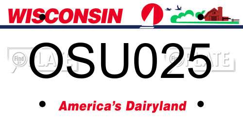 OSU025 Wisconsin License Plate