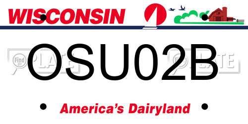 OSU02B Wisconsin License Plate