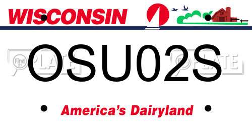 OSU02S Wisconsin License Plate