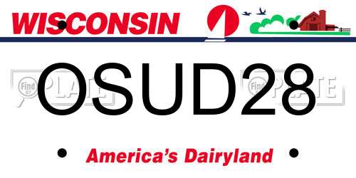 OSUD28 Wisconsin License Plate