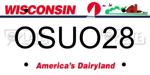 OSUO28 Wisconsin License Plate