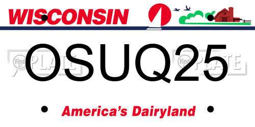 OSUQ25 Wisconsin License Plate