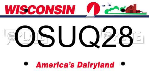OSUQ28 Wisconsin License Plate