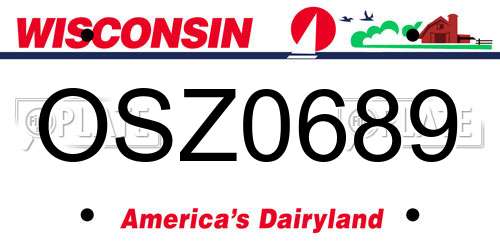 OSZ0689 Wisconsin License Plate