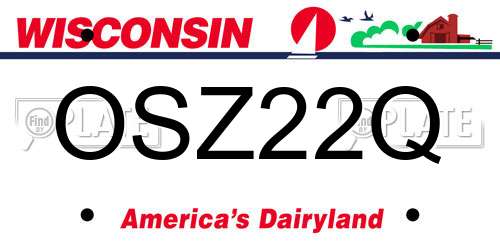 OSZ22Q Wisconsin License Plate