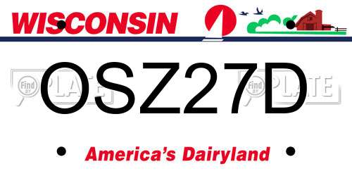OSZ27D Wisconsin License Plate