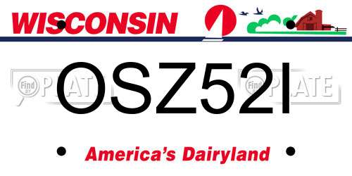 OSZ52I Wisconsin License Plate