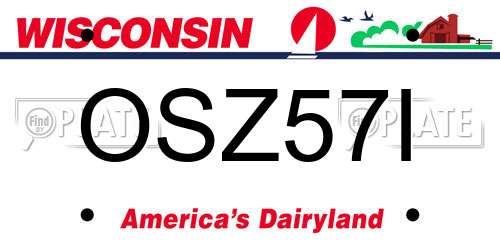 OSZ57I Wisconsin License Plate