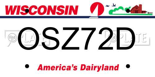OSZ72D Wisconsin License Plate