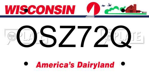 OSZ72Q Wisconsin License Plate