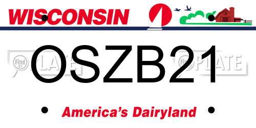 OSZB21 Wisconsin License Plate