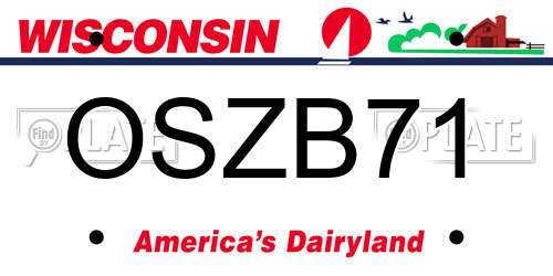 OSZB71 Wisconsin License Plate