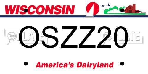OSZZ20 Wisconsin License Plate